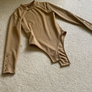 Mock Neck Ribbed Bodysuit